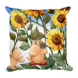 Spring Sunflower Swing Premium Throw Pillow