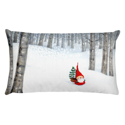 Through Snowy Woods Premium Christmas Throw Pillow