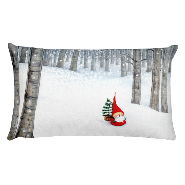 Through Snowy Woods Premium Christmas Throw Pillow