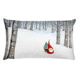 Through Snowy Woods Premium Christmas Throw Pillow