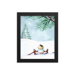 Snow Angel Framed Christmas Photo Paper Poster