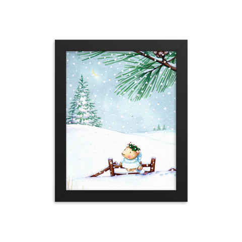 Snow Angel Framed Christmas Photo Paper Poster