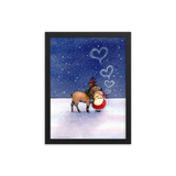 Deer Hearts Framed Christmas Photo Paper Poster