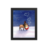 Deer Hearts Framed Christmas Photo Paper Poster